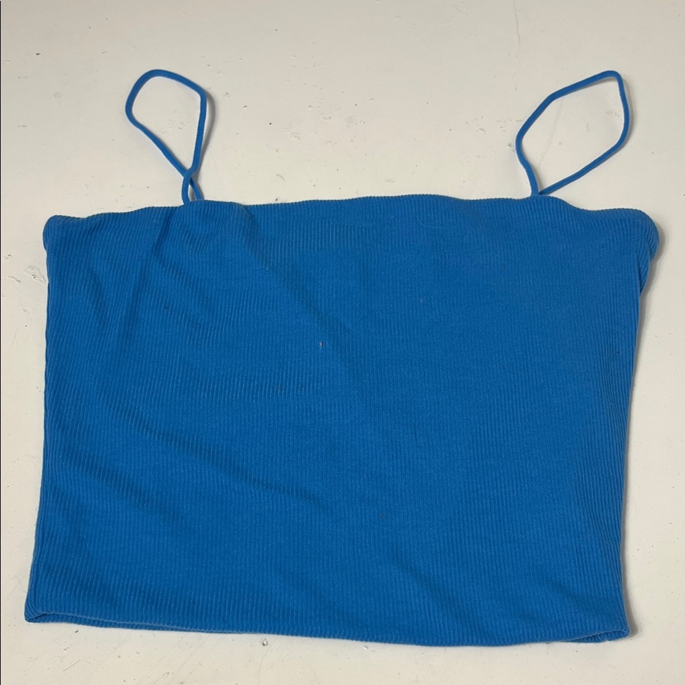 Love Tree Medium Blue Cropped Basic Tank Top Tube Top